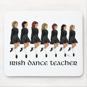 Irish Step Tance Teacher - Black Line Mousepad