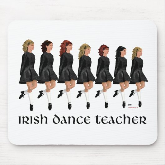 Irish Step Tance Teacher - Black Line Mousepad (Vorne)