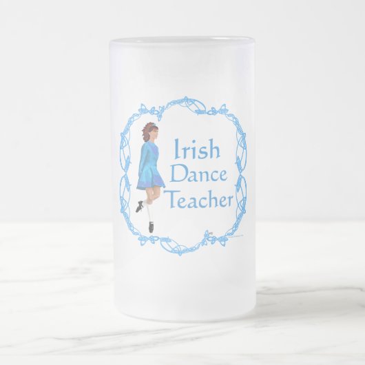 Irish Step Tance Teacher - Blue Mattglas Bierglas (Mittel)
