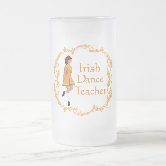 Irish Step Tance Teacher - Gold Mattglas Bierglas (Mittel)
