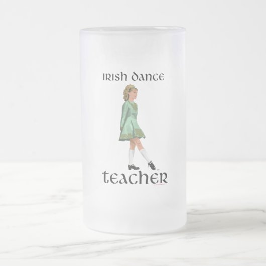 Irish Step Tance Teacher - Green Mattglas Bierglas (Mittel)