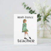 Irish Step Tance Teacher - Green Postkarte (Stehend Vorderseite)
