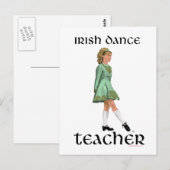 Irish Step Tance Teacher - Green Postkarte (Vorne/Hinten)