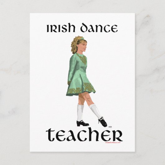 Irish Step Tance Teacher - Green Postkarte (Vorderseite)
