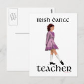 Irish Step Tance Teacher - Pink Postkarte (Vorne/Hinten)