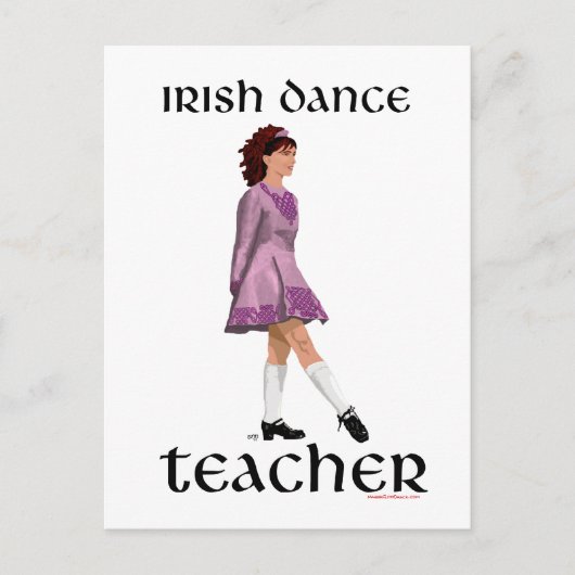Irish Step Tance Teacher - Pink Postkarte (Vorderseite)