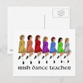 Irish Step Tance Teacher - Rainbow Postkarte (Vorne/Hinten)