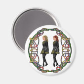 Irish Step Tänzer in keltischer Knüpfarbeit Magnet (Vorderseite/Rückseite)