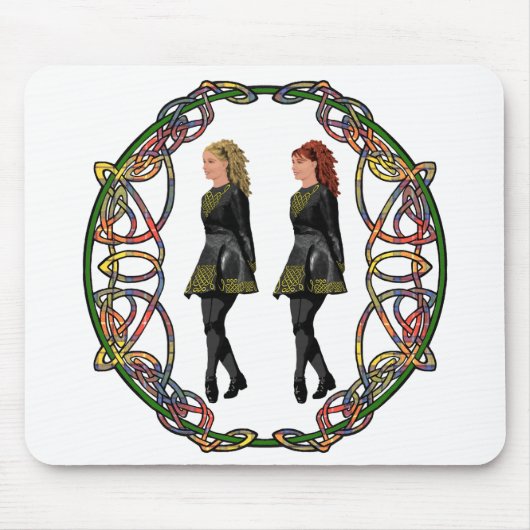 Irish Step Tänzer in keltischer Knüpfarbeit Mousepad (Vorne)