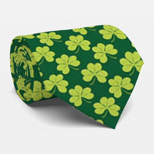 irish stolde green Kleeblatt st.patrick's day Krawatte (Gerollt)