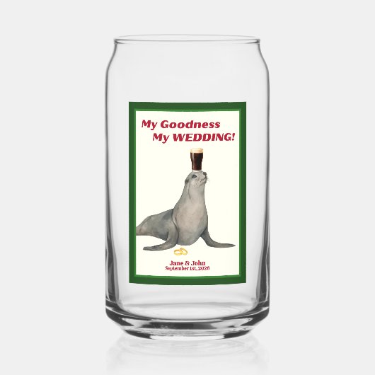 Irish Stout Bridal Shower Beer Glass Favor/Gift Dosenglas (Vorderseite)