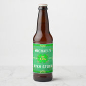 Irish Stout Rustic Green Wood Craft Homebrewing Bierflaschenetikett (Vorderseite)