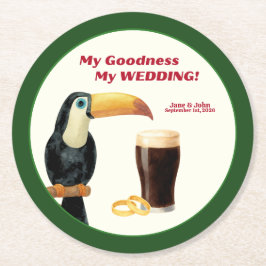 Irish Stout Wedding Favor Paper Coaster Runder Pappuntersetzer