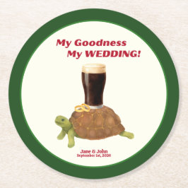Irish Stout Wedding Favor Paper Coaster Runder Pappuntersetzer