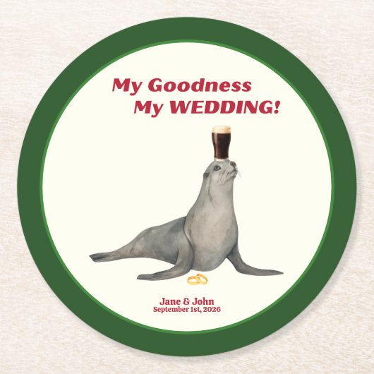 Irish Stout Wedding Favor Paper Coaster Runder Pappuntersetzer (Vorderseite)