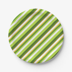 Irish Stripes St Patricks Day Green Orange Yellow Pappteller