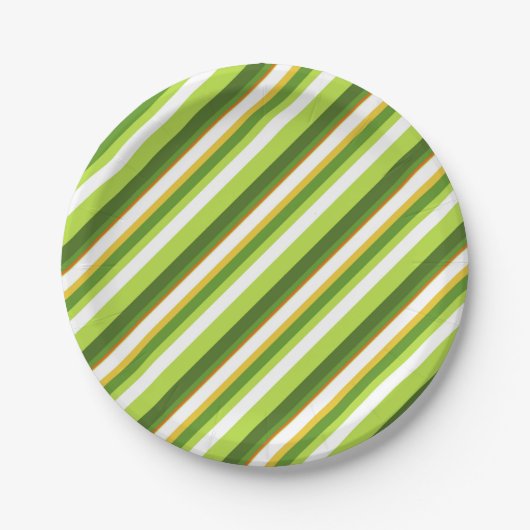 Irish Stripes St Patricks Day Green Orange Yellow Pappteller (Vorderseite)