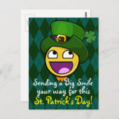 Irish Style St. Patrick's Day Phantastisch Face Postkarte (Vorne/Hinten)
