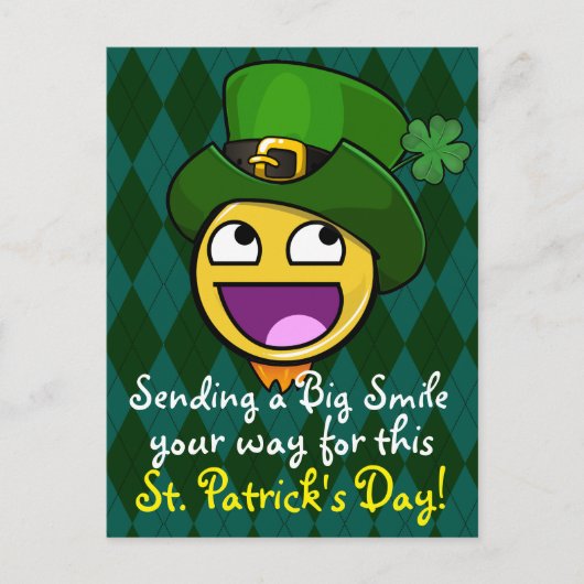 Irish Style St. Patrick's Day Phantastisch Face Postkarte (Vorderseite)