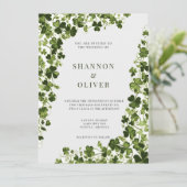 Irish Stylized Shamrock Leafy Foliage  Einladung (Stehend Vorderseite)