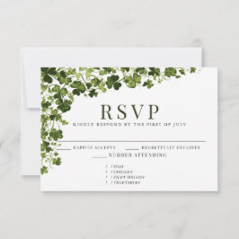 Irish Stylized Shamrock Leafy Foliage  RSVP Karte