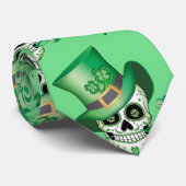 Irish Sugar Skull Krawatte (Gerollt)