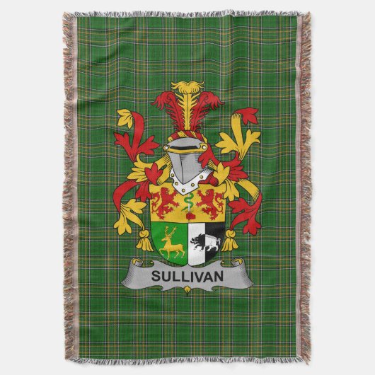 Irish Sullivan oder O_Sullivan Coat of Arms Family Decke (Vorderseite Vertikal)