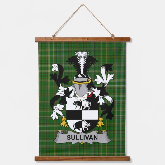 Irish Sullivan or O_Sullivan (Beare) Coat of Arms  Wandteppich Mit Holzrahmen (Vorderseite)
