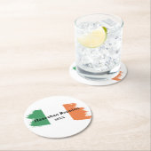 Irish Surname Custom Flag Colors Wiedersehen Runder Pappuntersetzer (Vor Ort)