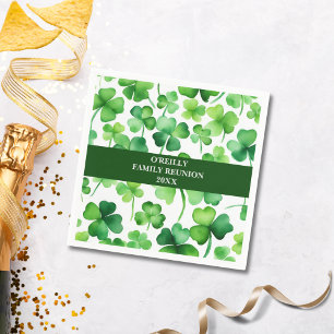 Irish Surname Watercolor Kleeblatt Serviette