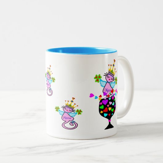 ☘ Irish Swanky Queen-Cat Fabulous Classic Zweifarbige Tasse (VorderseiteRechts)