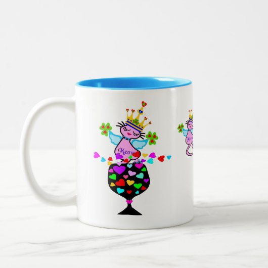 ☘ Irish Swanky Queen-Cat Fabulous Classic Zweifarbige Tasse (Links)