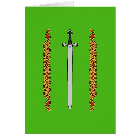 Irish Sword and Knüpfarbeit Grußkarte (Vorne)
