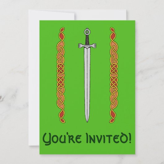 Irish Sword und Knüpfarbeit Einladung (Vorderseite)