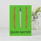 Irish Sword und Knüpfarbeit Einladung (Stehend Vorderseite)