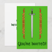Irish Sword und Knüpfarbeit Einladung (Vorne/Hinten)