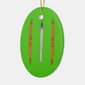 Irish Sword und Knüpfarbeit Keramik Ornament (Links)