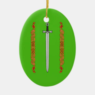Irish Sword und Knüpfarbeit Keramik Ornament