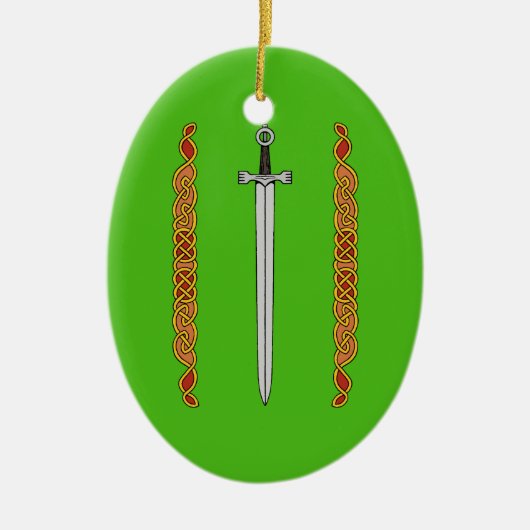 Irish Sword und Knüpfarbeit Keramik Ornament (Vorne)