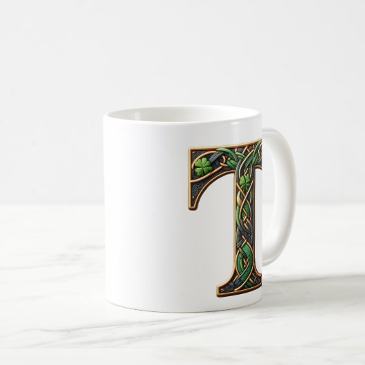 Irish T Monogram Coffee Mug Kaffeetasse (VorderseiteRechts)