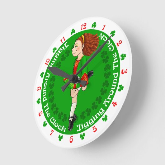 Irish tanzen Large Clock Runde Wanduhr (Winkel)