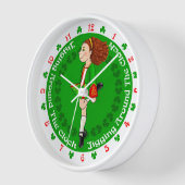 Irish tanzen Large Clock Wanduhr (Winkel)