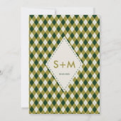 Irish Tartan Diamond Wedding Einladung (Rückseite)