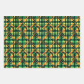 Irish Tartan Green St Patrick Kariertes Set 5 Geschenkpapier Set (Vorderseite 2)