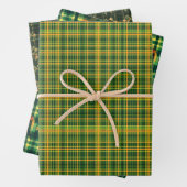 Irish Tartan Green St Patrick Kariertes Set 5 Geschenkpapier Set (Beispiel)