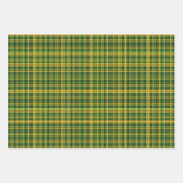 Irish Tartan Green St Patrick Kariertes Set 5 Geschenkpapier Set