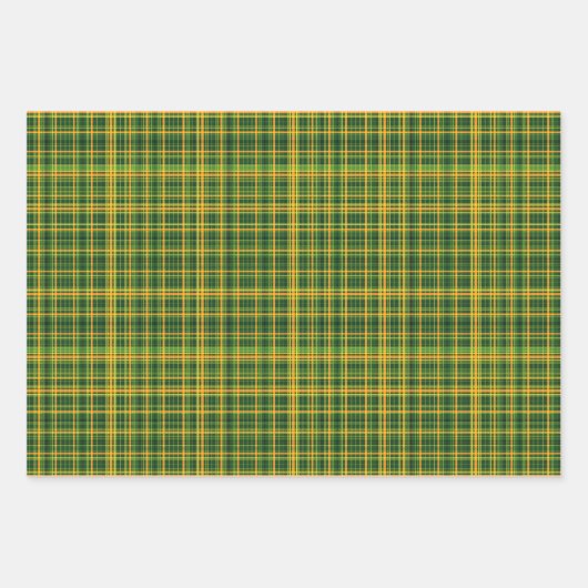 Irish Tartan Green St Patrick Kariertes Set 5 Geschenkpapier Set (Vorderseite)