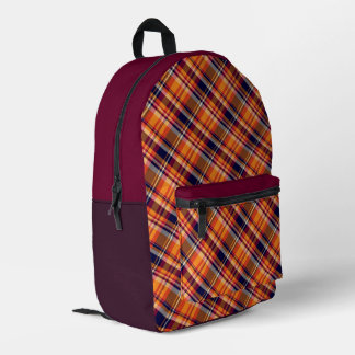 'Irish Tartan' Pattern Backpack Bedruckter Rucksack