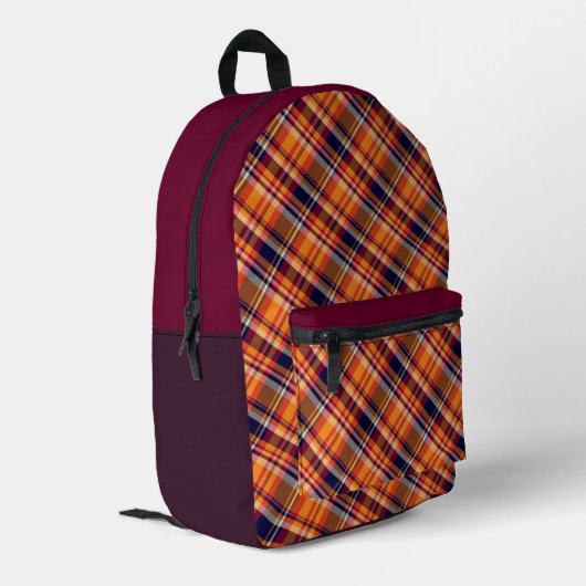 'Irish Tartan' Pattern Backpack  Bedruckter Rucksack (Rückseitige Ecke links)