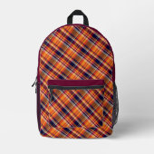 'Irish Tartan' Pattern Backpack  Bedruckter Rucksack (Vorderseite)